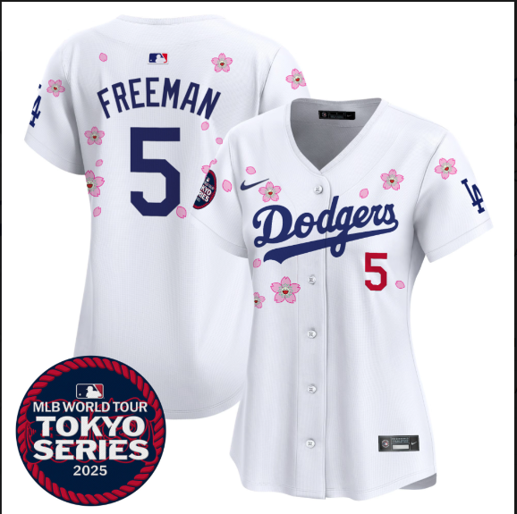 Women Los Angeles Dodgers 5 Freeman Tokyo Series 2025 white Limited Stitched Jersey